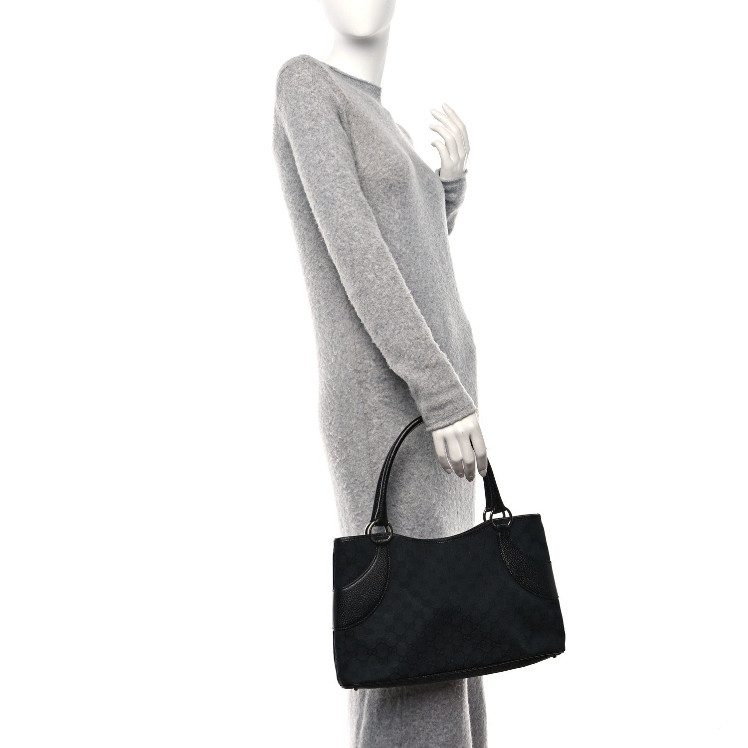 Gucci Monogram Shoulder Bag Black 3 of 10