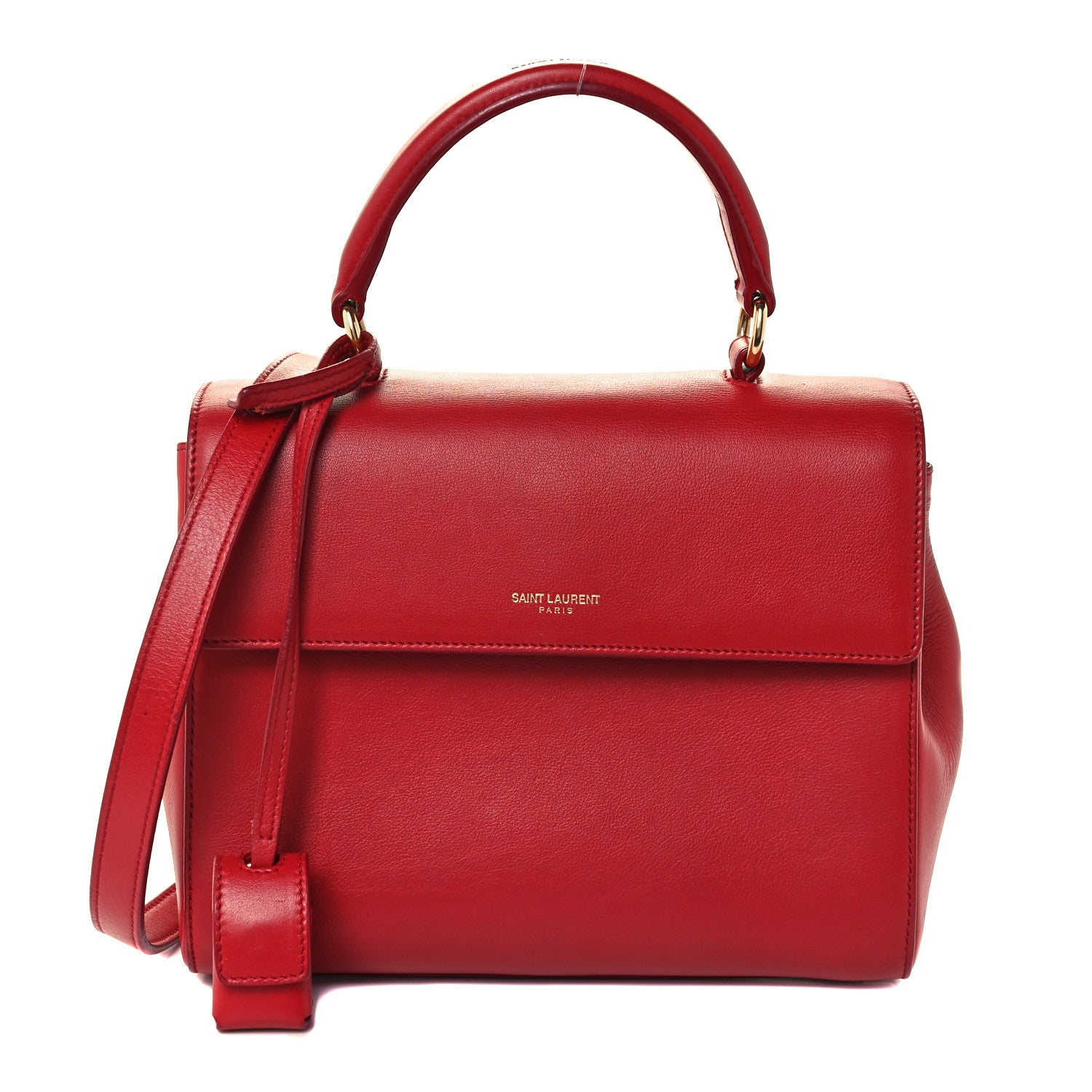 Saint Laurent Calfskin Small Moujik Top Handle Bag Lipstick Red 1 of 10