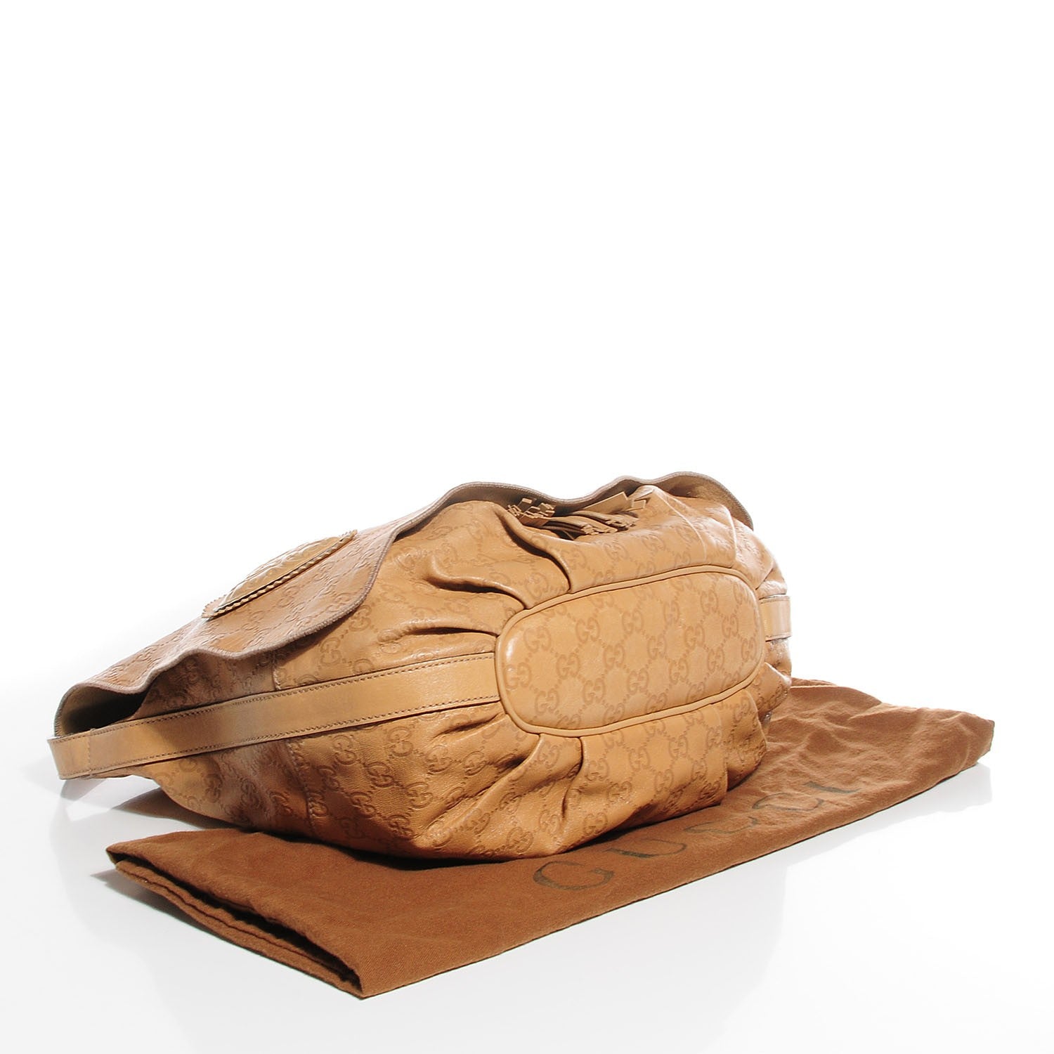 Gucci Guccissima Tribeca Messenger Bag Beige 4 of 7