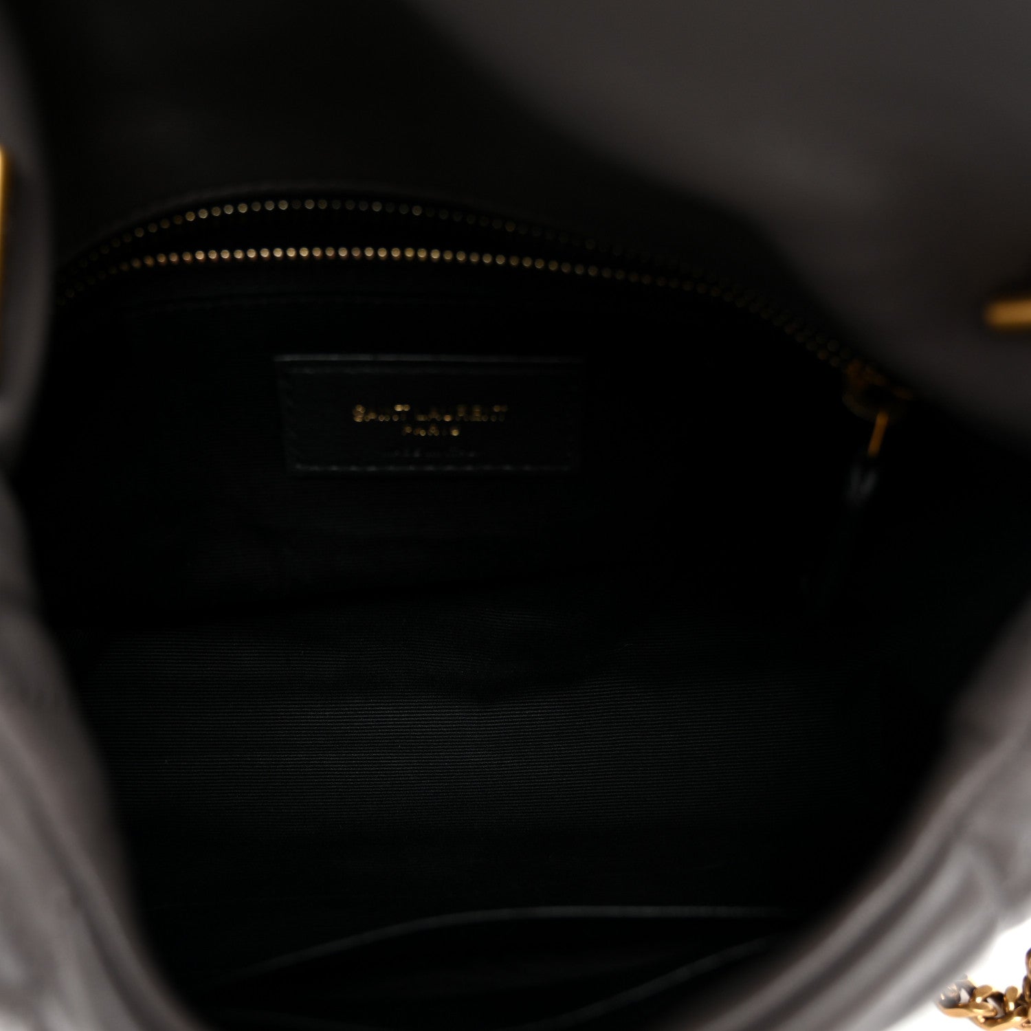 Saint Laurent Lambskin Quilted Toy Loulou Puffer Monogram Chain Satchel Storm 5 of 10