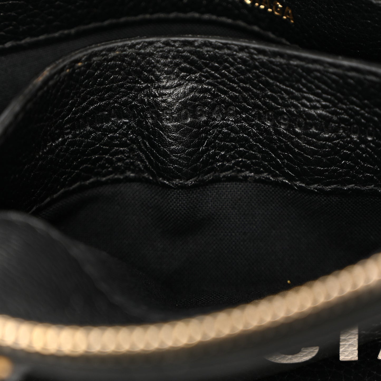 Signature Grained Calfskin Logo XXS Ville Top Handle Bag Black