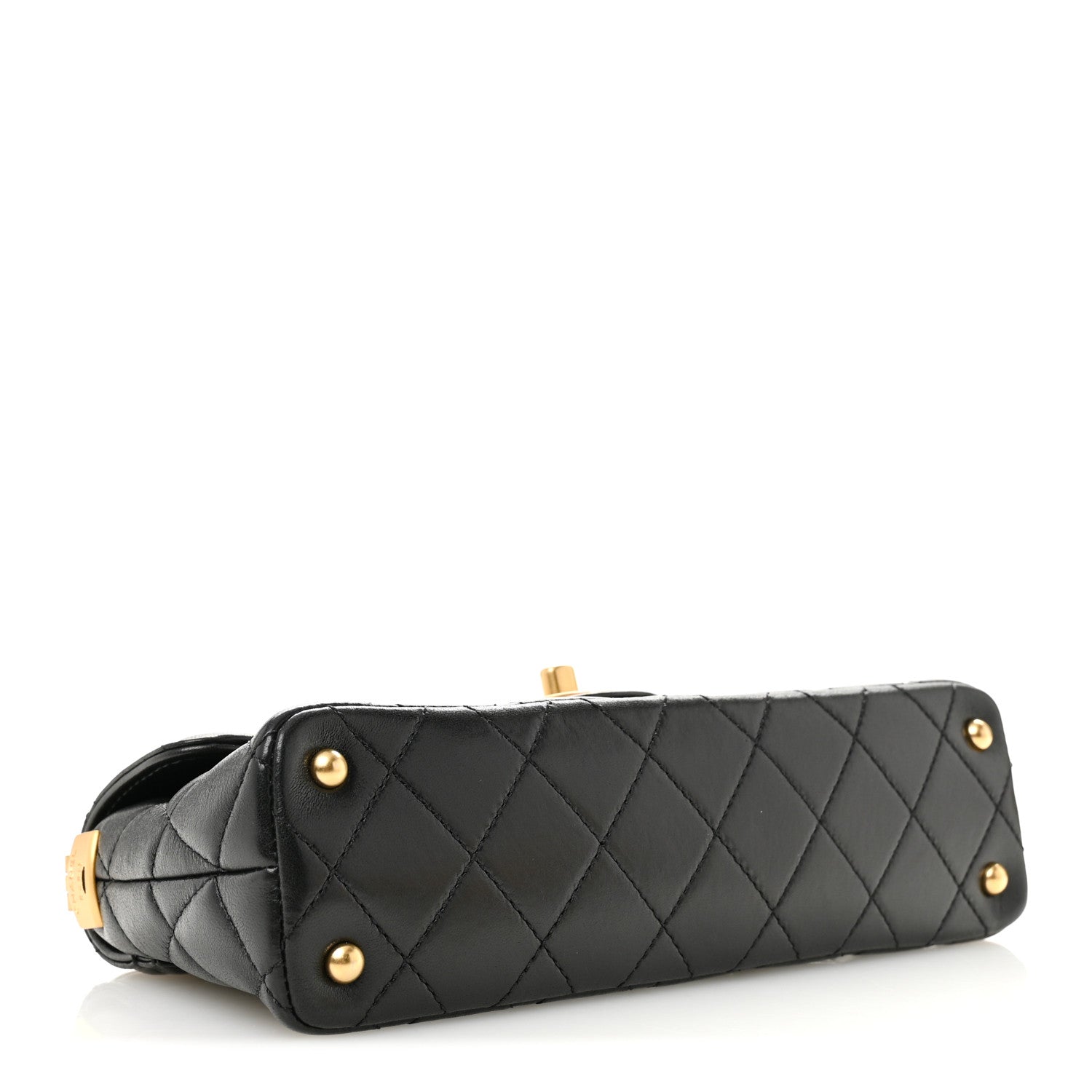 Chanel Lambskin Quilted Mini Flap Top Handle Bag Black 4 of 11