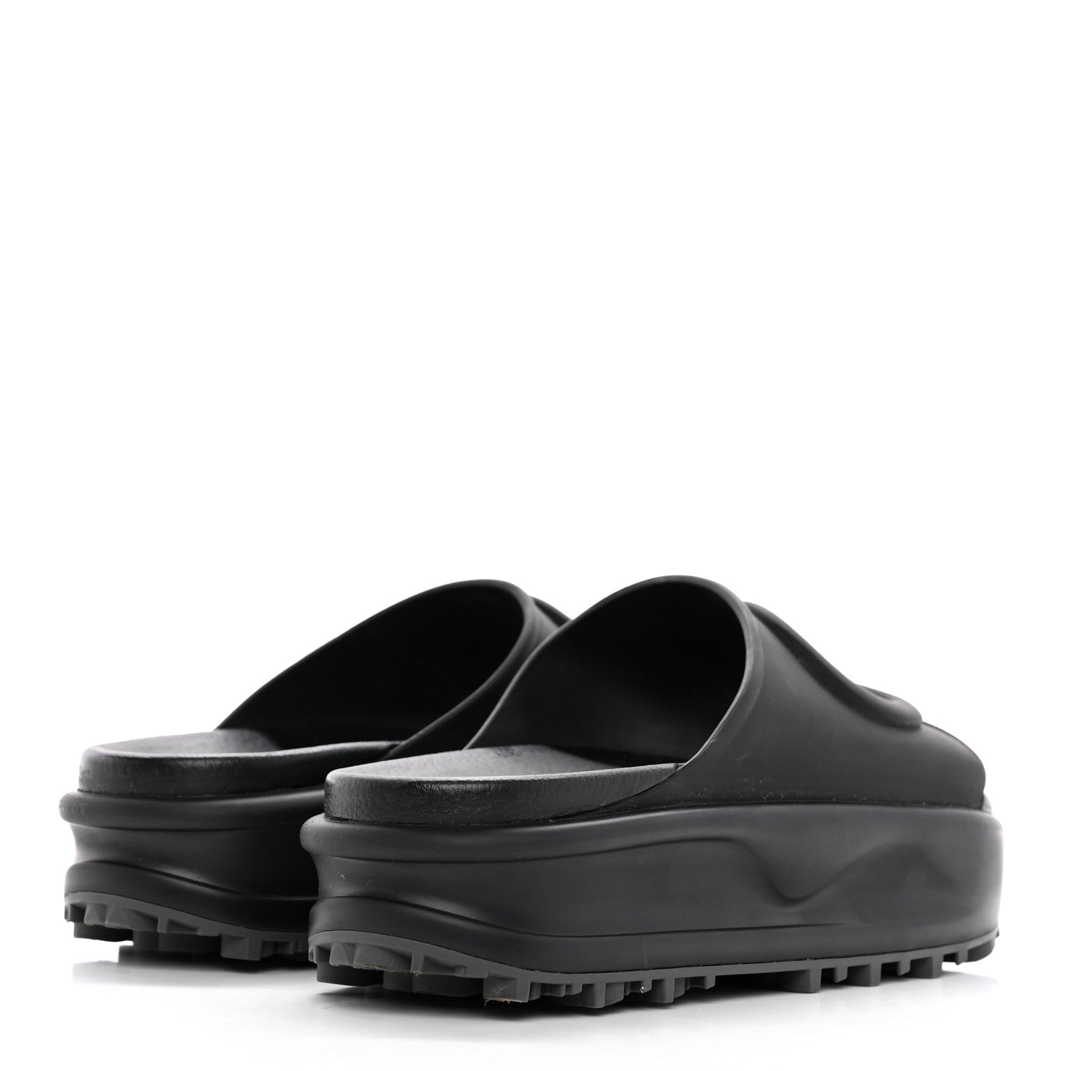 Gucci Soft Rubber Womens Interlocking G Platform 42mm Slide Sandals 37 Black 4 of 14