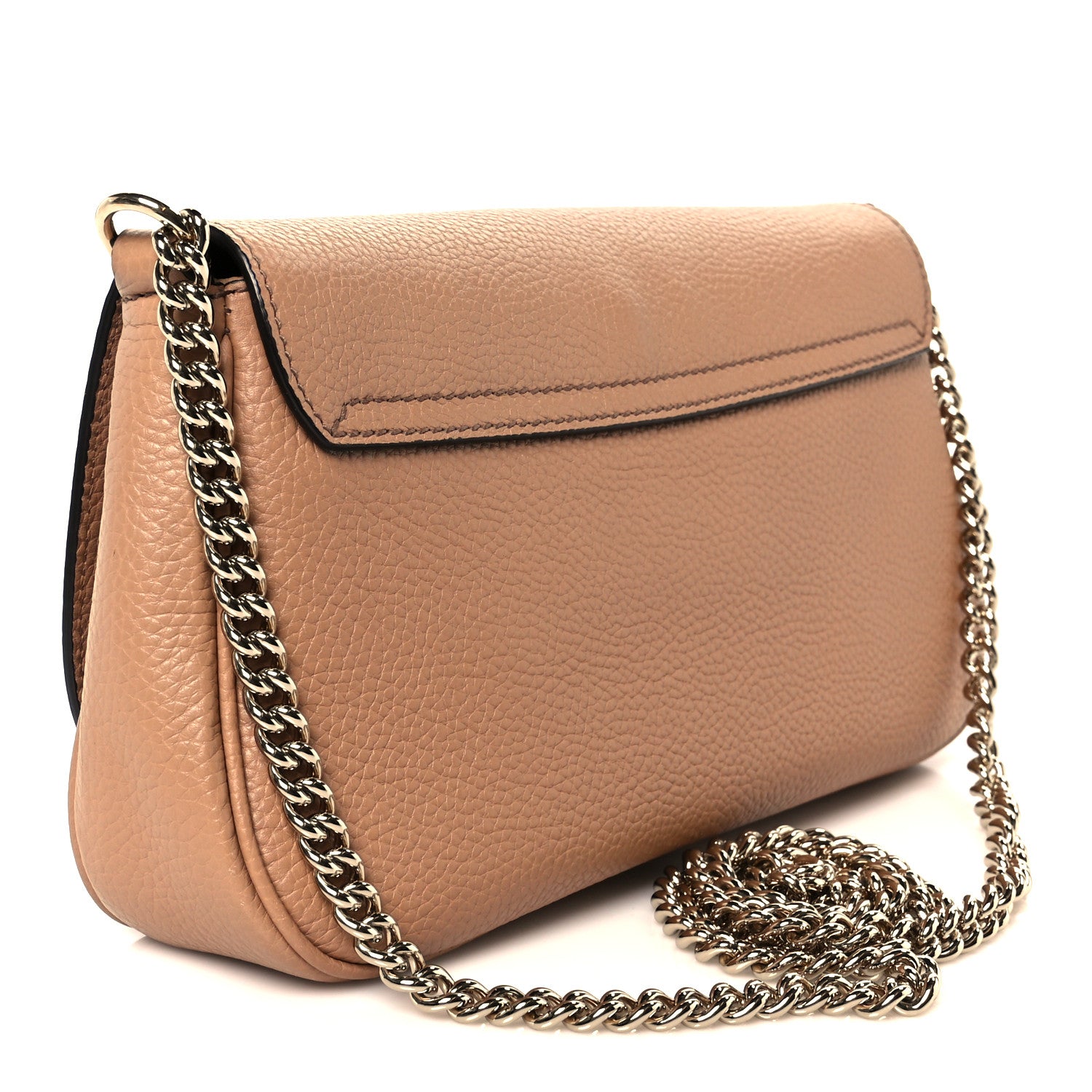Gucci Pebbled Calfskin Medium Soho Flap Crossbody Camelia 3 of 11