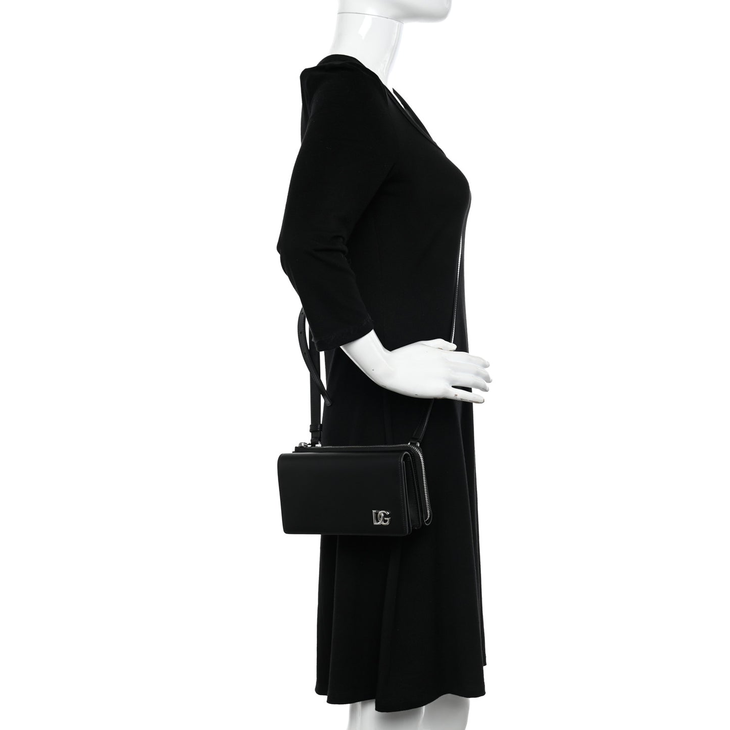 Calfskin DG Millennials Convertible Crossbody Black