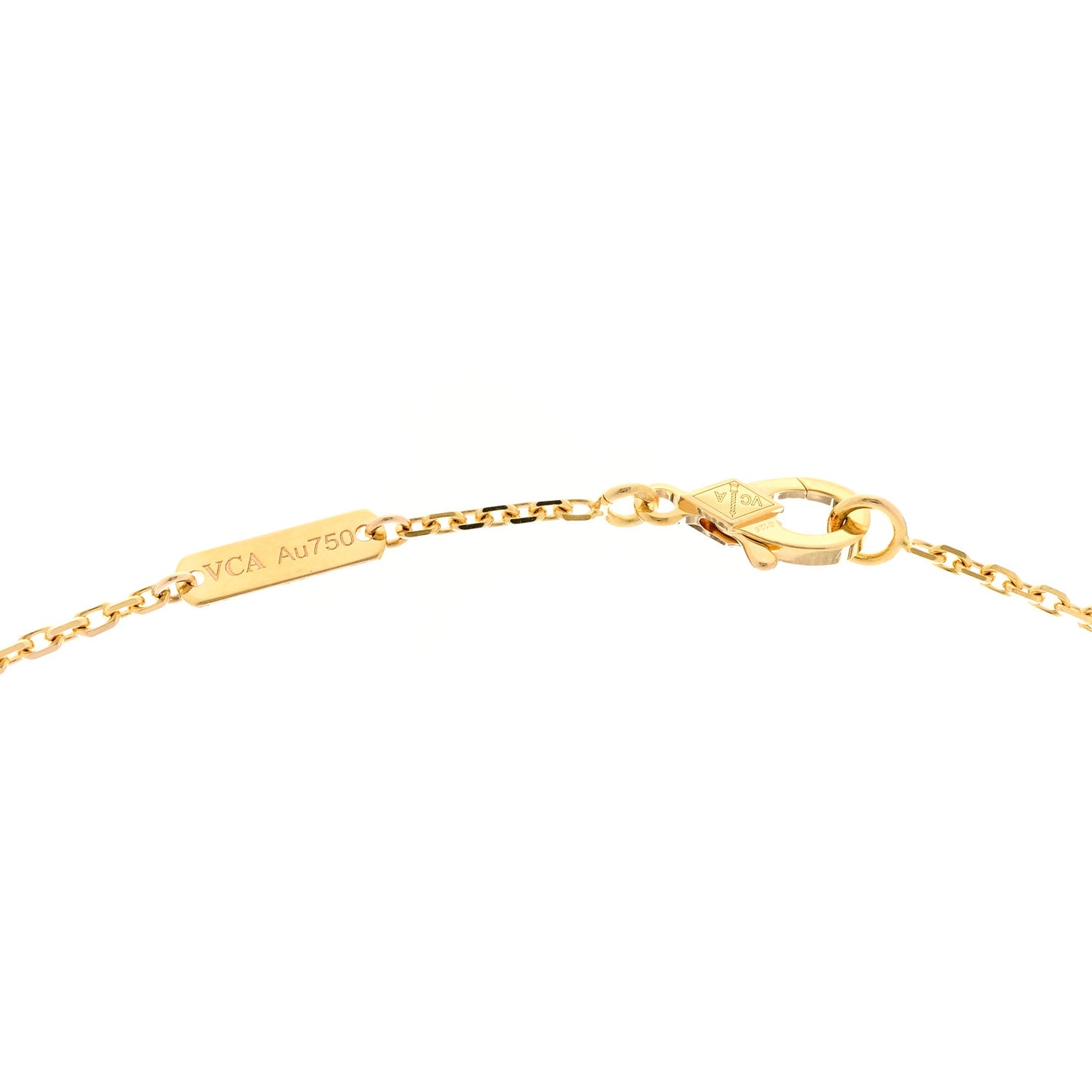 18K Yellow Gold Mother of Pearl Vintage Alhambra Pendant Necklace