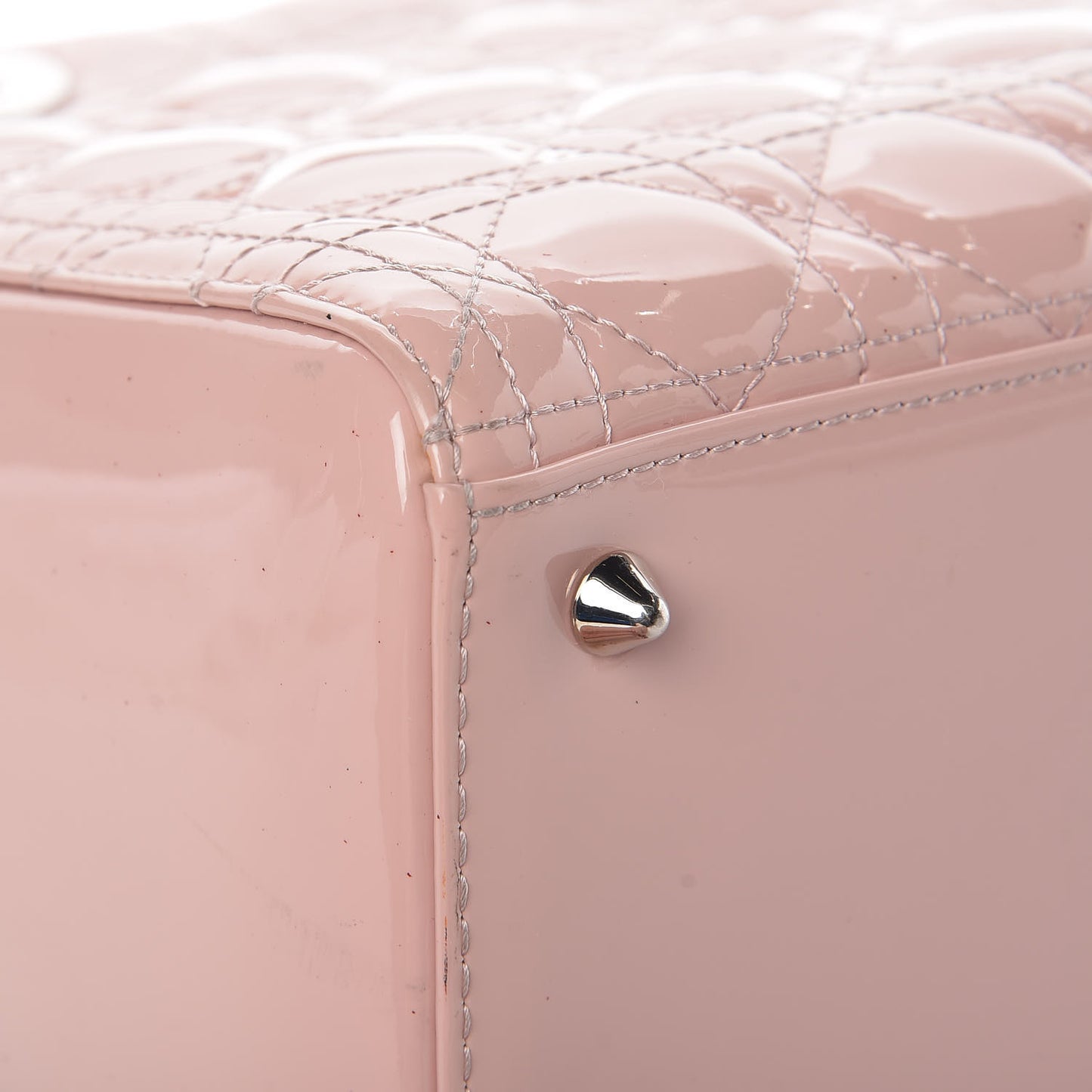 Patent Cannage Medium Lady Dior Rose Clair