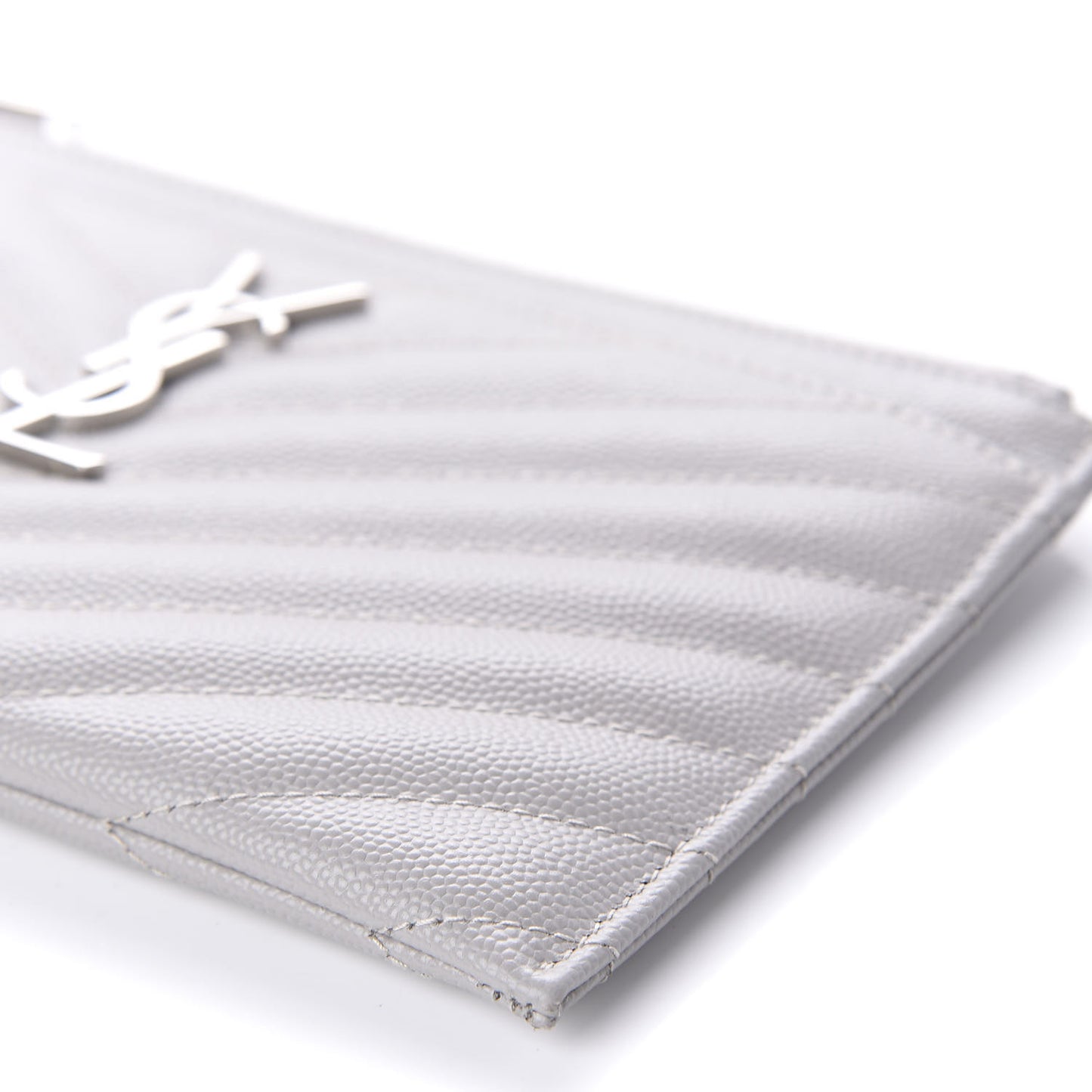 Grain De Poudre Chevron Monogram Bill Pouch Granite