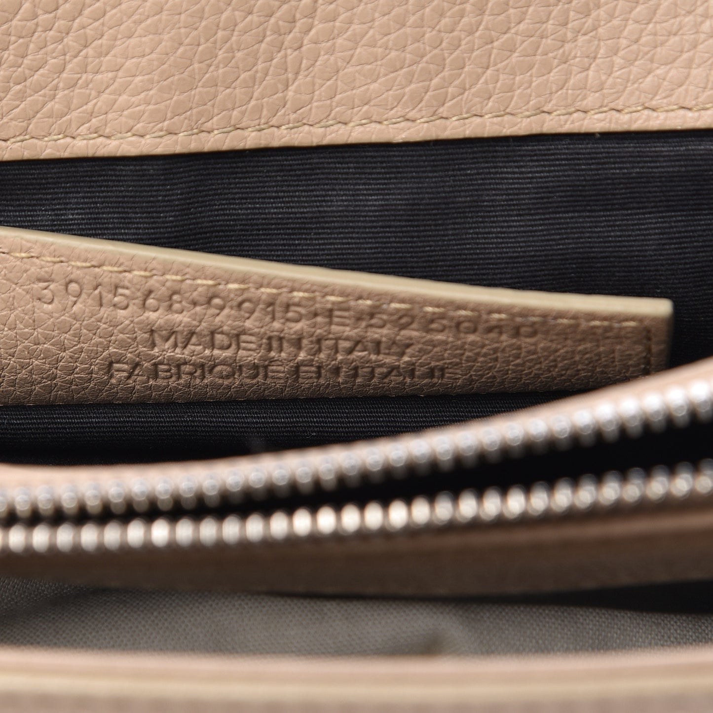 Grained Calfskin Le Dix Small Soft Cartable Beige Seigle