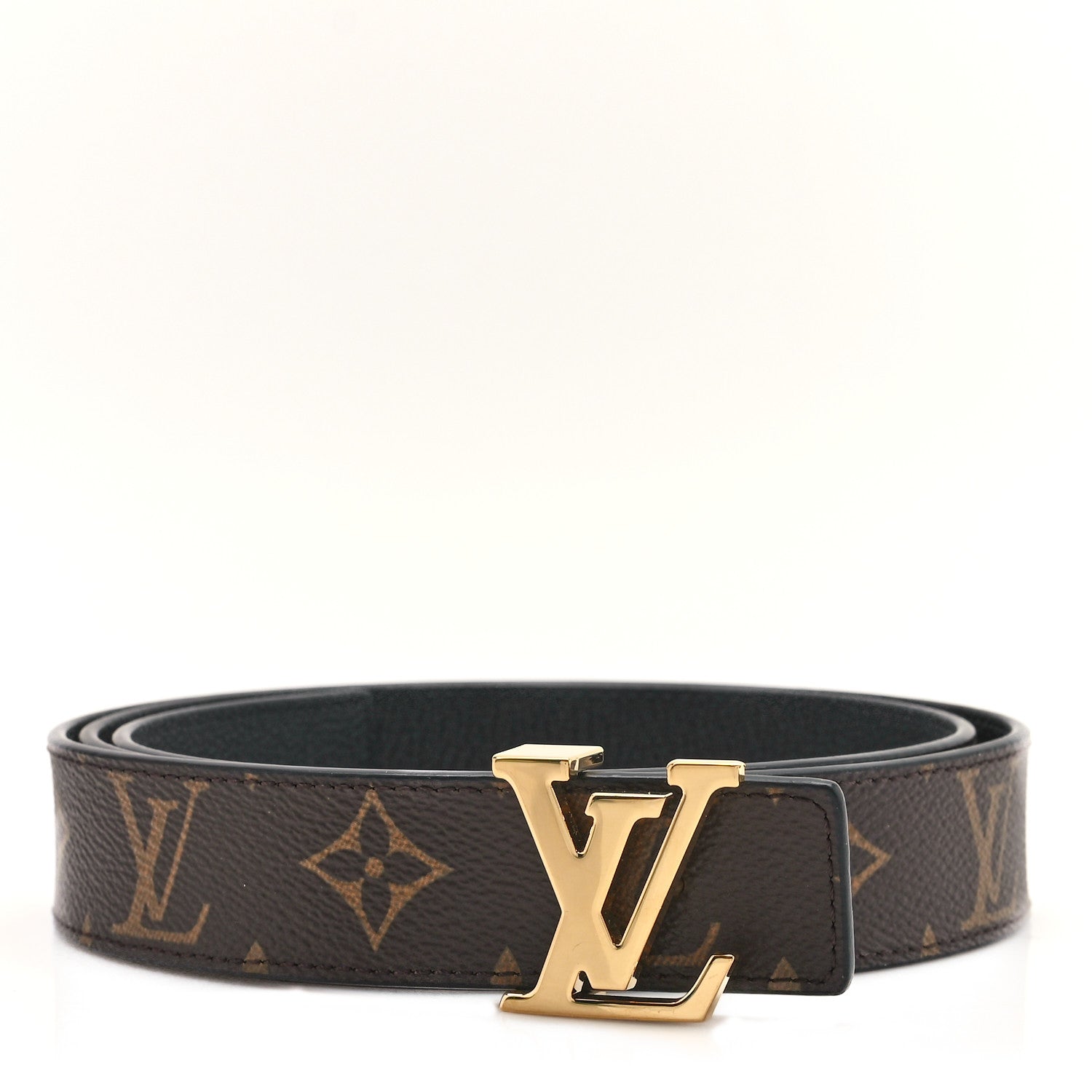 Louis Vuitton Calfskin Monogram 20mm LV Iconic Reversible Belt 95 38 Black 1 of 5