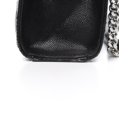 Saint Laurent Grain De Poudre Textured Mixed Matelasse Large Triquilt Monogram Satchel Black 11 of 12