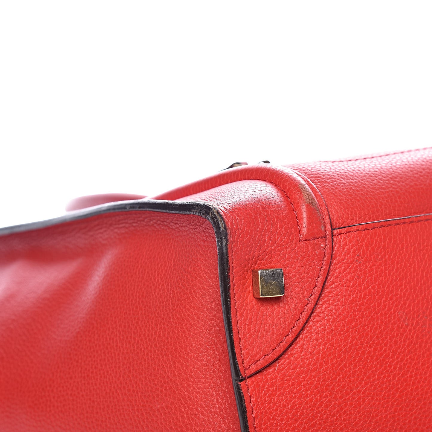 Drummed Calfskin Mini Luggage Red