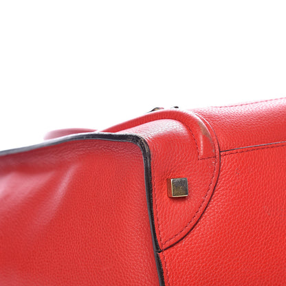 Celine Drummed Calfskin Mini Luggage Red 11 of 21