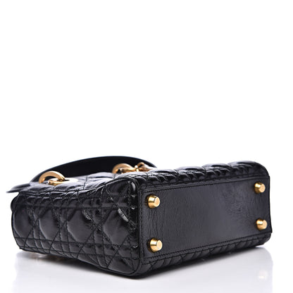 Christian Dior Crinkled Patent Cannage Small Lucky Badges My Lady Dior Black 3 of 9