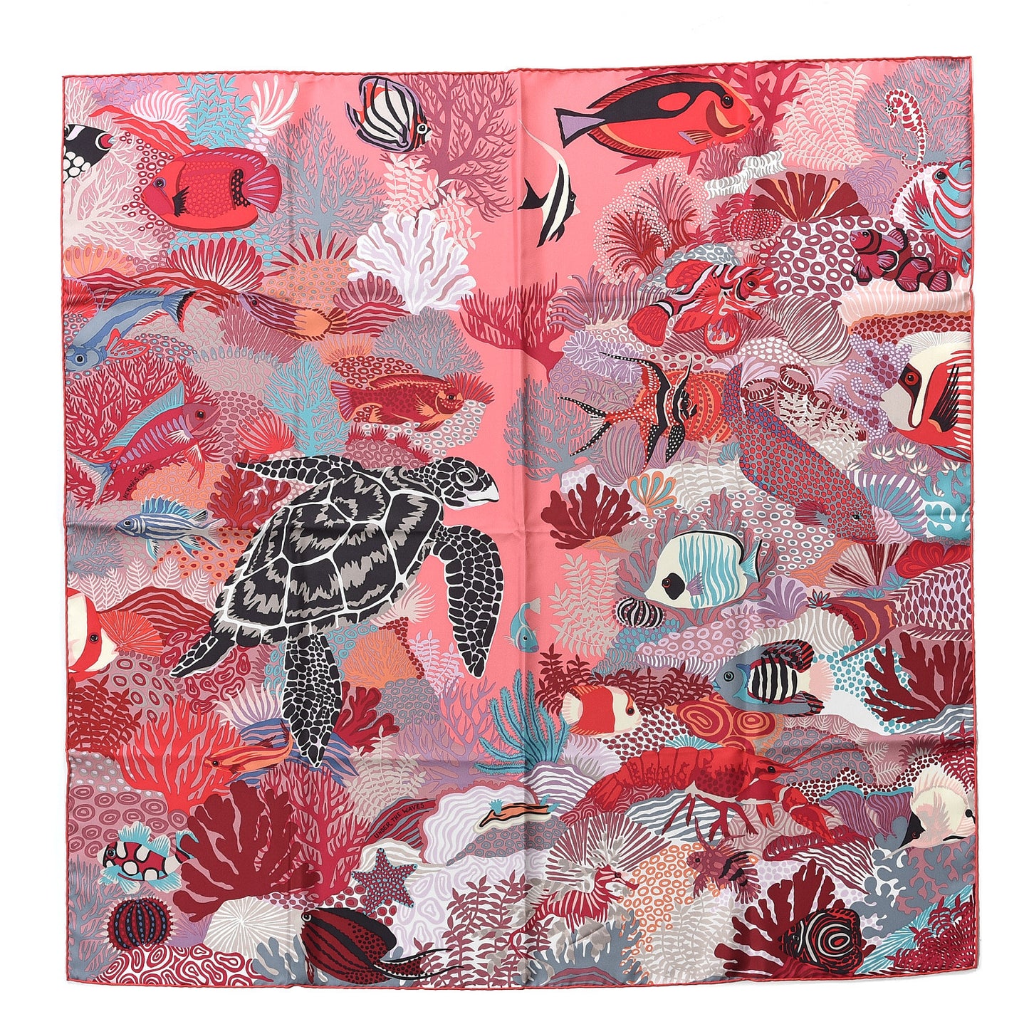 Silk Under The Waves Scarf 90 Rose Rouge Violet