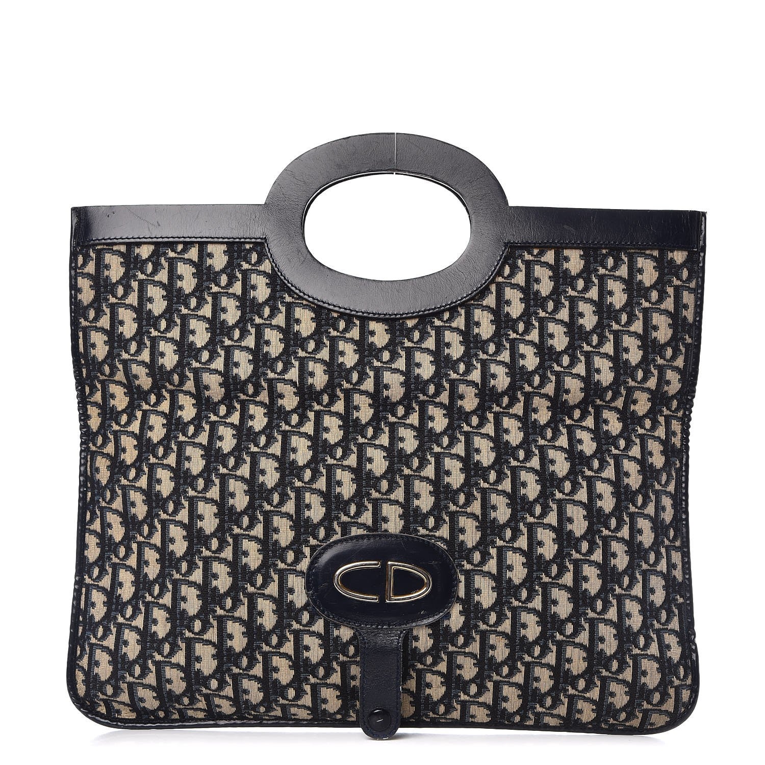 Christian Dior Monogram Fold Over Clutch Blue 2 of 15
