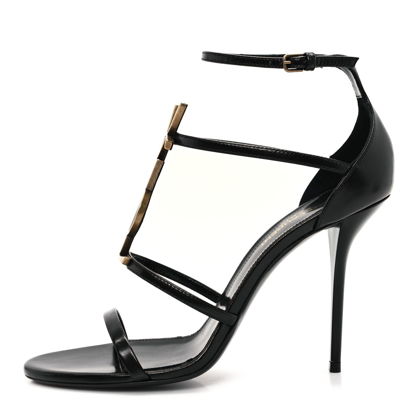 Calfskin Cassandra 100 Ankle Strap Sandals 39 Black