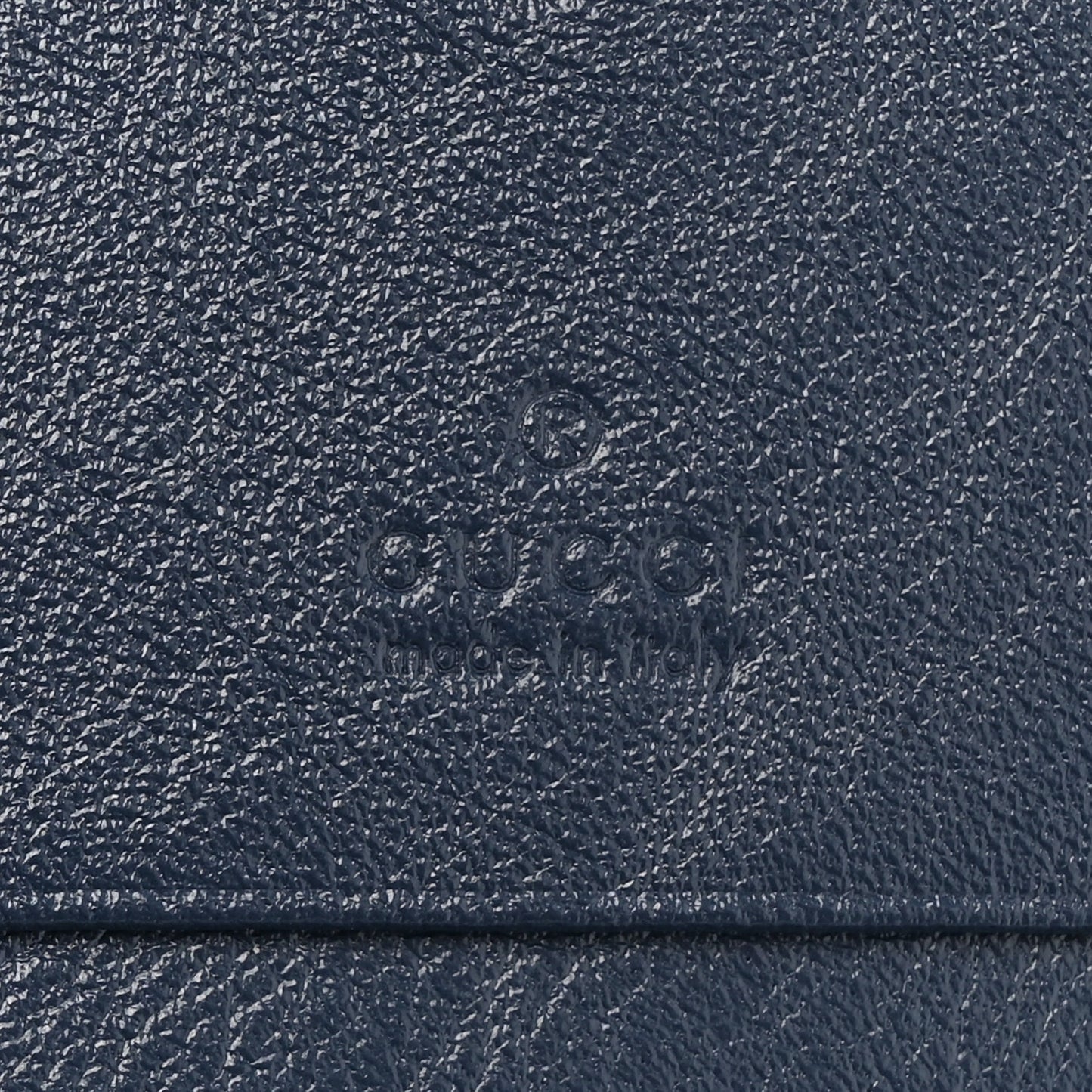 Vintage Effect Calfskin Matelasse Diagonal Torchon GG Marmont Card Case Wallet Blue Agata Mystic White
