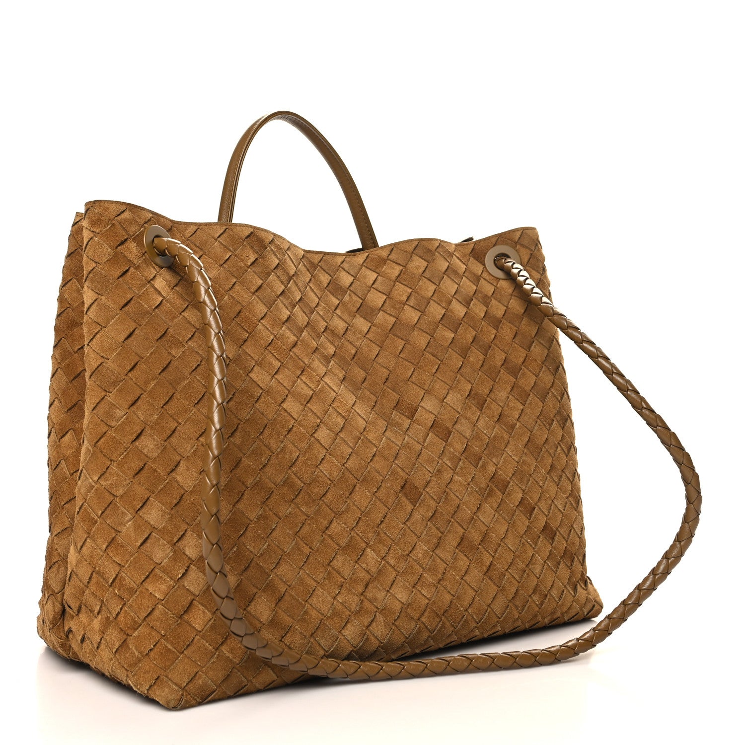 Bottega Veneta Suede Intrecciato Large Andiamo Shoulder Bag Acorn 3 of 11