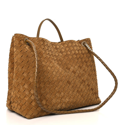 Bottega Veneta Suede Intrecciato Large Andiamo Shoulder Bag Acorn 3 of 11