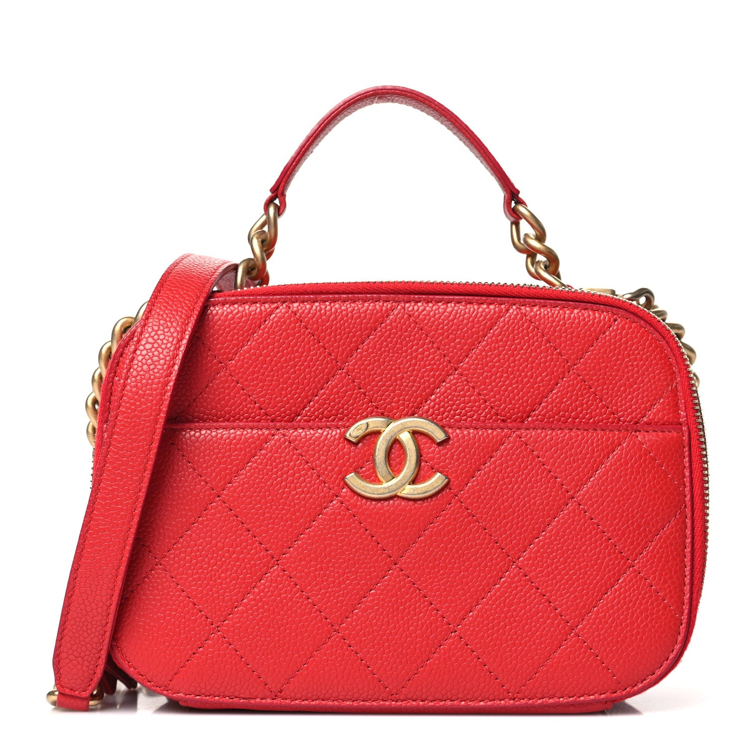 Chanel Caviar Quilted Small Camera Case Red 1 of 12