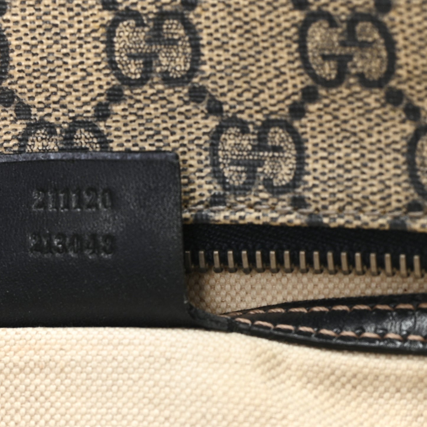 GG Supreme Monogram Large Zippered Shopping Tote Navy
