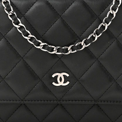 Chanel Lambskin Quilted Wallet On Chain WOC Black 9 of 13