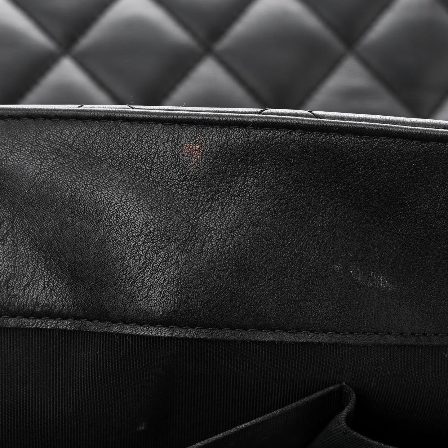 Lambskin Quilted Front Flap Tote Black