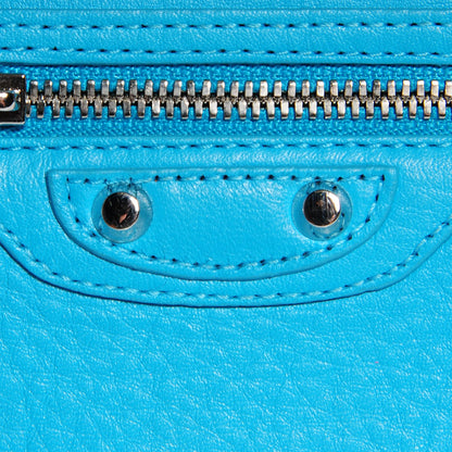 Balenciaga Supple Calfskin Papier Platre Money Wallet Bleu Caraibes 7 of 12
