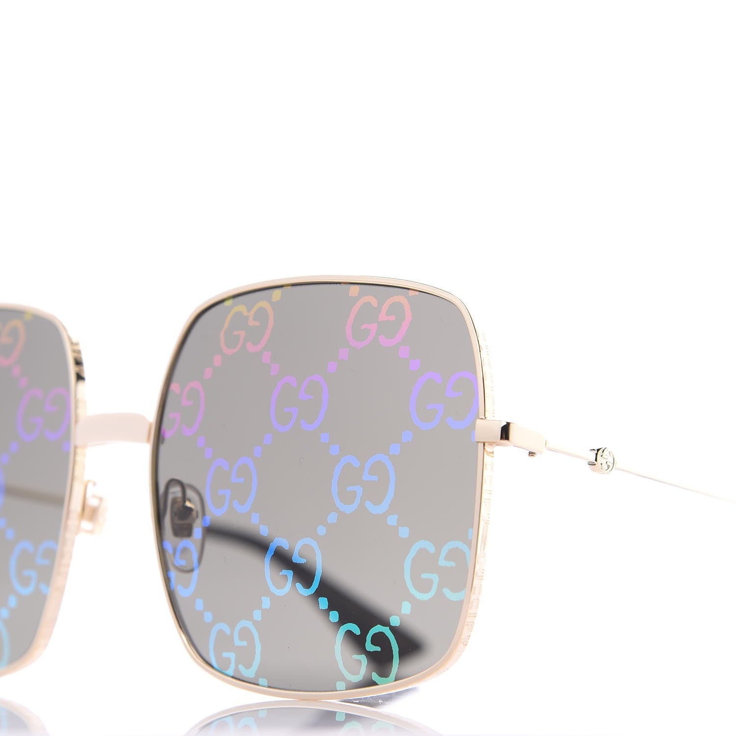 Gucci Rectangular Frame Sunglasses GG0414S Black 7 of 8