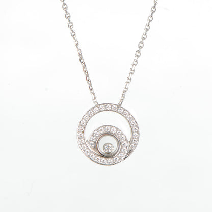 Chopard 18K White Gold Diamond Happy Pendant Necklace 4 of 6