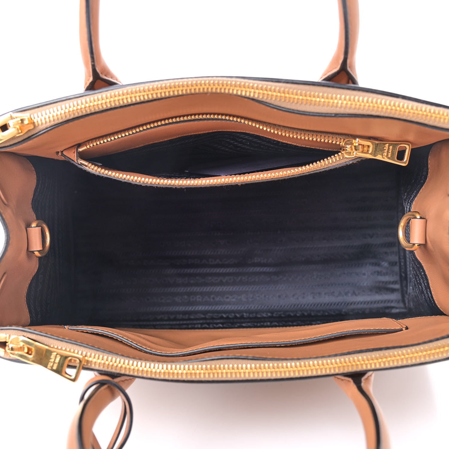 Prada Saffiano City Calf Medium Esplanade Tote Caramel 5 of 8