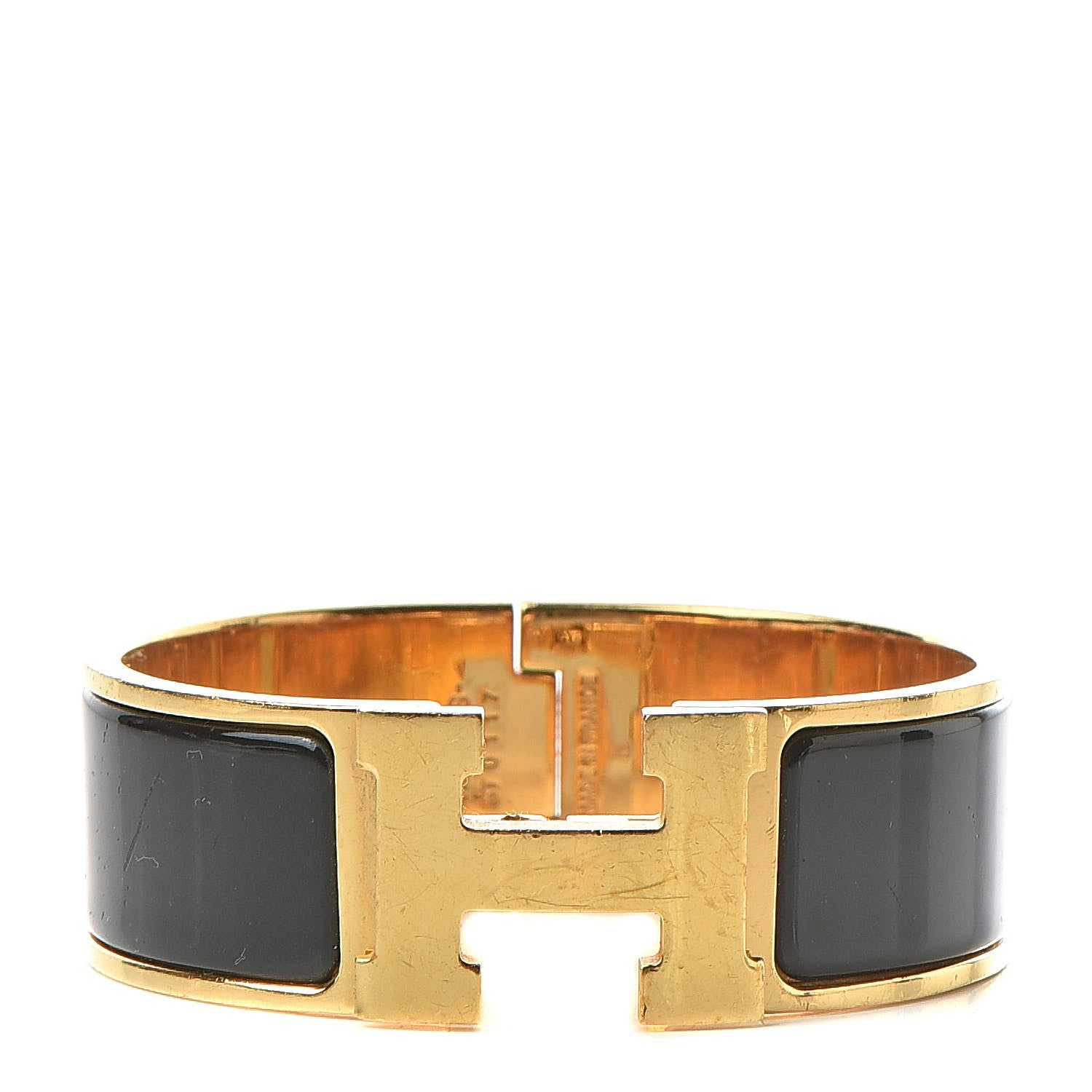 Hermes Enamel Wide Clic Clac H Bracelet PM Black 1 of 7
