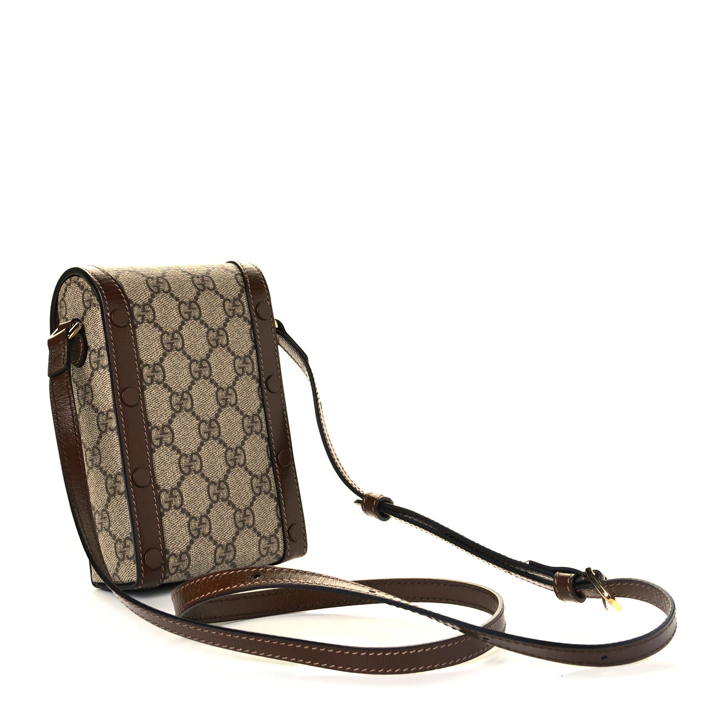 GG Supreme Monogram Mini Horsebit 1955 Crossbody Bag Beige Brown Sugar
