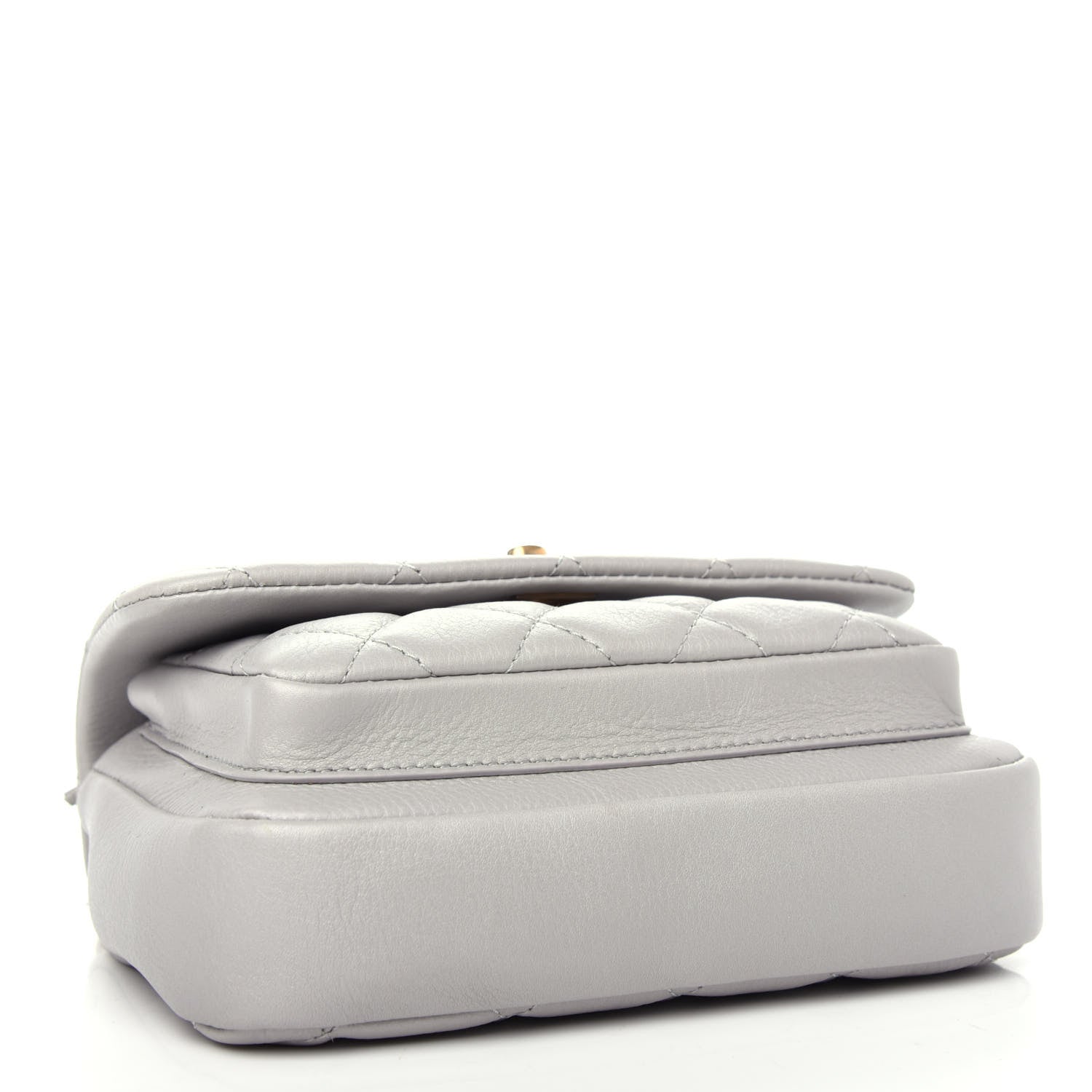 Chanel Calfskin Quilted Top Handle Flap Light Grey 4 of 12