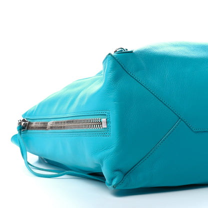 Balenciaga Supple Calfskin Papier A4 Zip Around Tote Bleu Caraibes 8 of 10