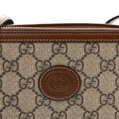 Gucci GG Supreme Monogram Azalea Calfskin Mini Retro Interlocking G Mini Shoulder Bag Beige Ebony Brown Sugar 8 of 11