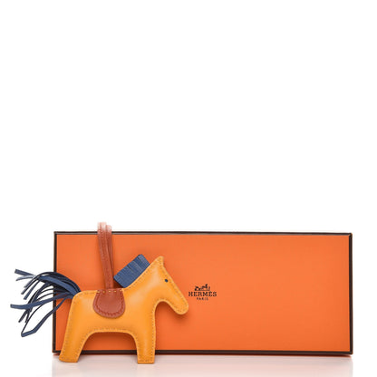 Hermes Milo Lambskin Grigri Rodeo Horse Bag Charm PM Jaune D'Or Bleu Agate Cornaline 4 of 4