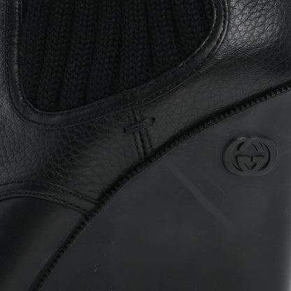 Gucci Wool Calfskin Knee Length Sock Boots 37.5 Black 10 of 11