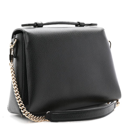 Gucci Dollar Calfskin Interlocking G Top Handle Shoulder Bag Black 3 of 10