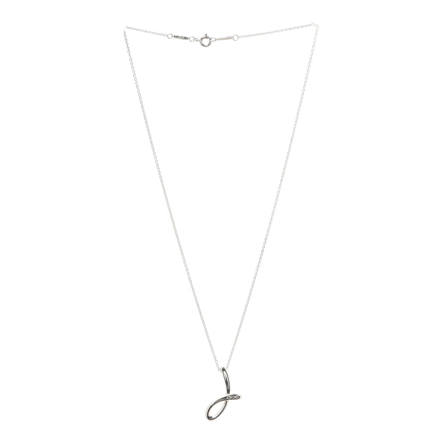 Sterling Silver Elsa Peretti Letter J Pendant Necklace