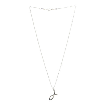 Tiffany Sterling Silver Elsa Peretti Letter J Pendant Necklace 3 of 6