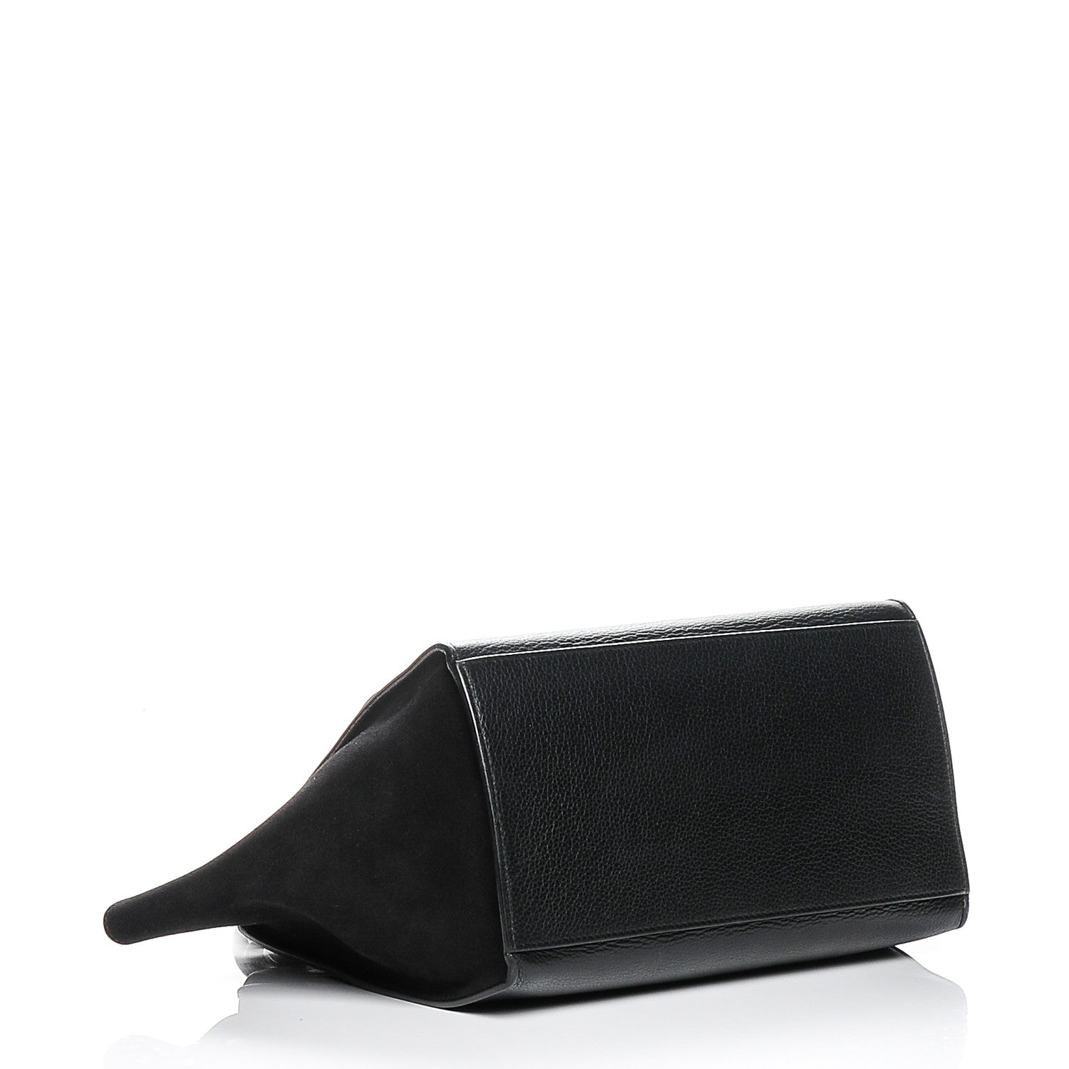 Celine Drummed Calfskin Suede Small Trapeze Black 4 of 6