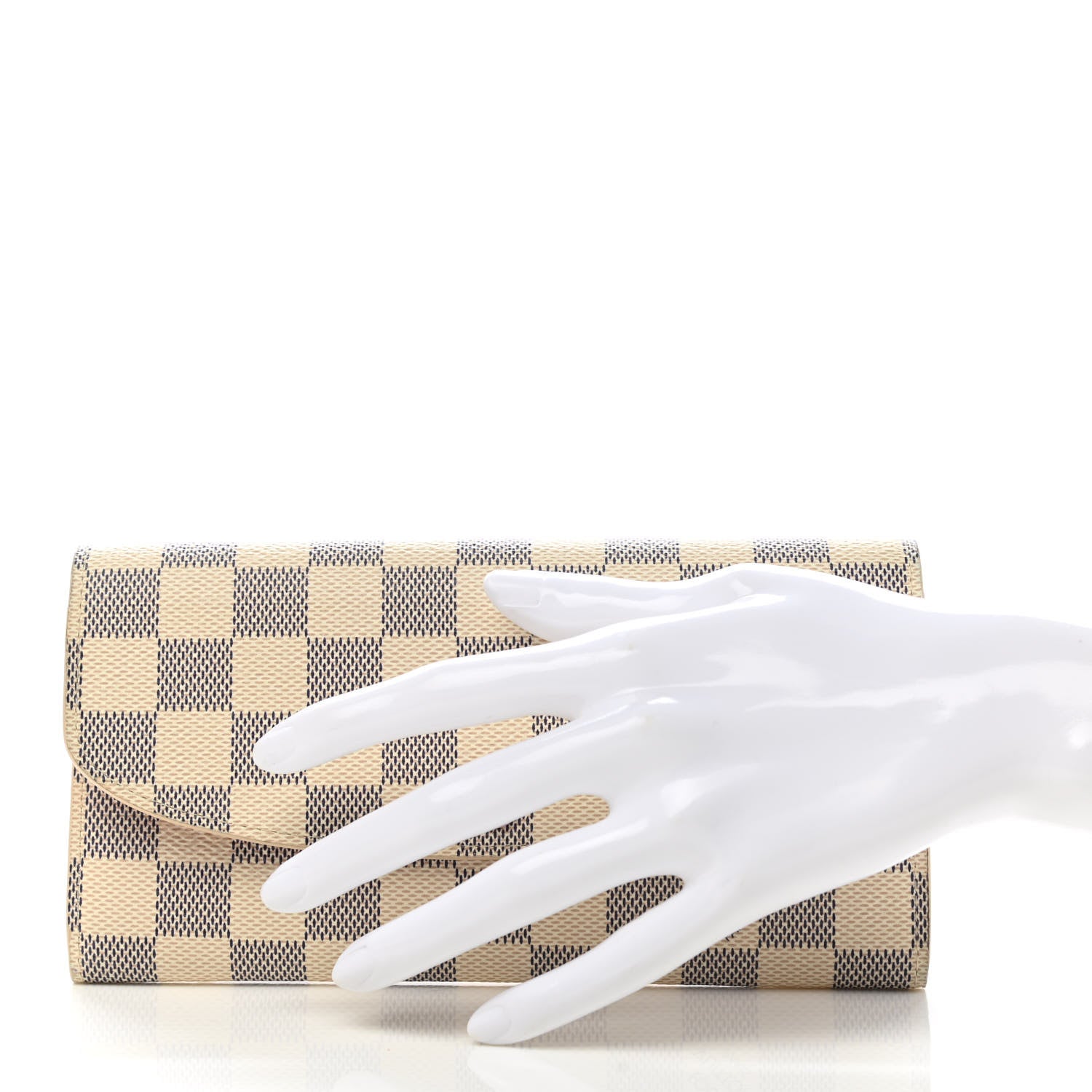 Louis Vuitton Damier Azur Emilie Wallet Rose Ballerine 2 of 8