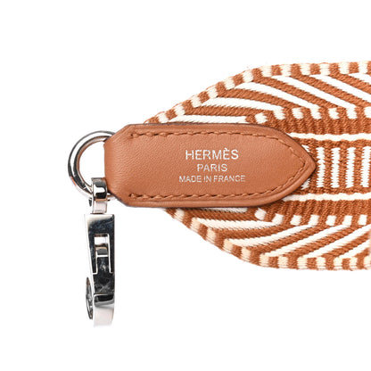 Hermes Toile Swift 50mm Sangle Cavale Shoulder Strap Ecru Beige Gold 3 of 4