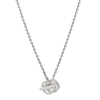 Gucci Sterling Silver Interlocking G Brit Toggle Necklace 1 of 4