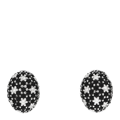 Roberto Coin 18K White Gold Diamond Black Sapphire Fantasia Earrings 1 of 4