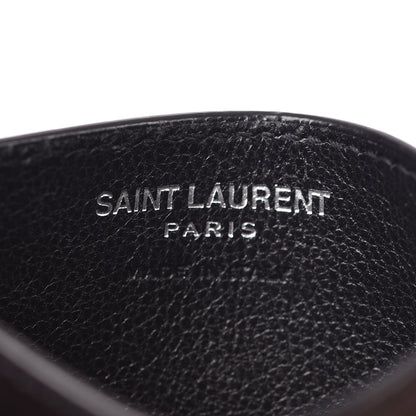 Saint Laurent Grain De Poudre Matelasse Chevron Monogram Credit Card Case Black 8 of 8