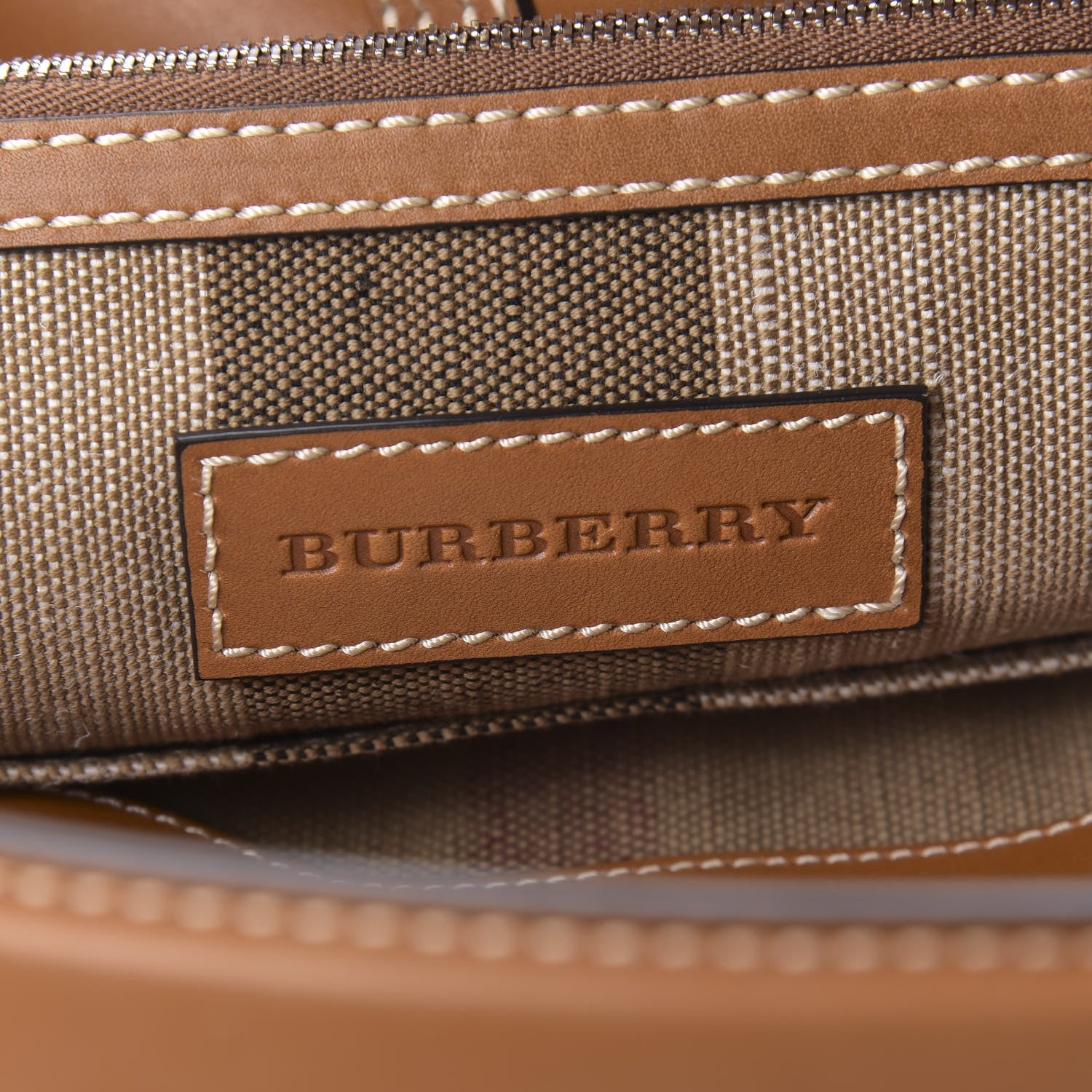 Burberry Canvas Mega Check Medium Ashby Hobo Saddle Brown 7 of 12