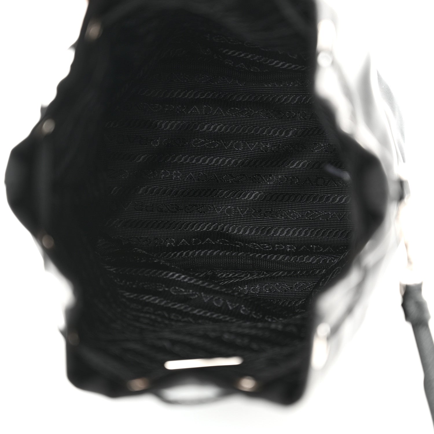 Prada Saffiano Tessuto Nylon Vela Bucket Wristlet Black 5 of 10